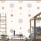 Krem Çocuk Odası Duvar Kağıdı Duvarında Estetik Puantiyeli Desen