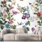 Botanik Çiçekler Kuşlar Duvar Kağıdı  Ile Çiçekli