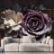Koyu Gül Çiçek Duvar Kağıdı 