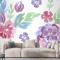 Suluboya Çiçek Duvar Kağıdında Moda Deseni