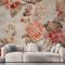 Çiçek Desenli Kumaş Doku Duvar Kağıdı 