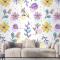 Pastel Renklerde Çiçek Desenli Duvar Kağıdı