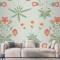 Çiçek Desenli Yeşil Duvar Kağıdı