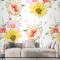 Çiçek Dikişsiz Desen Çiçek Açan Duvar Kağıdı