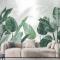 Taze Yeşil Tropikal Yaprak Duvar Kağıdı 