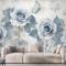 Yumuşak Mavi Çiçekli Duvar Kağıdı 