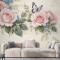 Vintage Pastel Pembe Çiçekli Duvar Kağıdı 