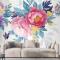 Suluboya Renkli Şakayık Çiçekleri Duvar Kağıdı 