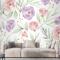Suluboya Çiçek Desenli Duvar Kağıdı 