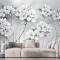 Suluboya Resim Beyaz Çiçekler Duvar Kağıdı 