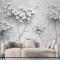 Suluboya Resim Beyaz Çiçekler Duvar Kağıdı 