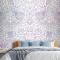 Vintage Çiçek Holografik Desenli Yatak Odası Duvar Kağıdı