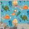 Elle Çizilmiş Okyanusları Kurtar Desen Çocuk Odası Duvar Kağıdı 