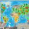 Orman Hayvanları Çocuk Odası Duvar Kağıdı Ile Çocuk Odası İçin Karikatür Dünya Haritası