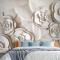 Güzel Beyaz Mermer Çiçek Yatak Odası Duvar Kağıdı
