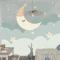 Bulutlar Ay Ve Yıldızlar Çocuk Odası Duvar Kağıdı