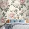 Krem & Pembe Gül Vintage Çiçek Yatak Odası Duvar Kağıdı