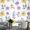 Pastel Renklerde Çiçek Desenli Duvar Kağıdı