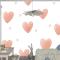Kalp Arka Plan Sevimli Suluboya Çocuk Odası Duvar Kağıdı 