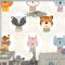 Çocuklar Sevimli Safari Hayvanlar Desen Çocuk Odası Duvar Kağıdı 