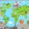 Dünyayı Seyahat Dünya Haritası Çocuk Odası Duvar Kağıdı 