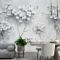 Suluboya Resim Beyaz Çiçekler Duvar Kağıdı 