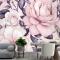 Suluboya Pembe Çiçek Desenli Duvar Kağıdı