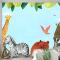 Suluboya Dünya Hayvan Günü Arka Plan Çocuk Odası Duvar Kağıdı 
