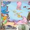 Deniz Yosunu Bitkileri Ile Sevimli Deniz Hayvanları Çocuk Odası Duvar Kağıdı