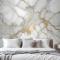 Soyut Mermer Yatak Odası Duvar Kağıdı