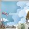 Bulut Üzerinde Uçak Çocuk Odası Duvar Kağıdı 