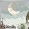 Bulutlar Ay Ve Yıldızlar Çocuk Odası Duvar Kağıdı