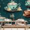 Çay Fincanlarının Desenleri Cafe Duvar Kağıdı