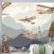Dağlar Uçaklar Manzara Çocuk Odası Duvar Kağıdı