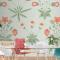 Çiçek Desenli Yeşil Duvar Kağıdı