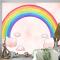 Gökkuşağı Bulutlu Suluboya Tarzı Çocuk Odası Duvar Kağıdı