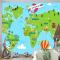 Dünyayı Seyahat Dünya Haritası Çocuk Odası Duvar Kağıdı 