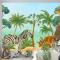 Suluboya Yaban Hayatı Arka Plan Çocuk Odası Duvar Kağıdı 