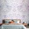 Vintage Çiçek Holografik Desenli Yatak Odası Duvar Kağıdı