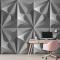 Basit 3D Geometrik Desen Gri Arka Plan Ofis Duvar Kağıdı