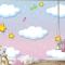 Melodi Temalı Çocuk Odası Duvar Kağıdı  Ile Pastel Gökyüzü Arka Planında Boş Bulutlar