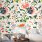 Vintage Çiçek Desenli Arka Plan Oturma Odası Duvar Kağıdı 