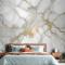 Soyut Mermer Yatak Odası Duvar Kağıdı