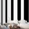 Beyaz Siyah Çizgili Desen Tasarım Duvar Kağıdı