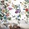 Botanik Çiçekler Kuşlar Duvar Kağıdı  Ile Çiçekli