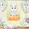 Suluboya Çocuk Odası Duvar Kağıdı  Ile Sevimli Küçük Tavşan