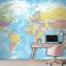 Dünya Haritası Klasik Renkli Siyasi Duvar Kağıdı 