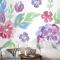 Suluboya Çiçek Duvar Kağıdında Moda Deseni