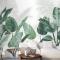Taze Yeşil Tropikal Yaprak Duvar Kağıdı 