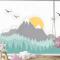 Çocuklar Için Ağaçlarla Dağ Manzarası Çocuk Odası Duvar Kağıdı